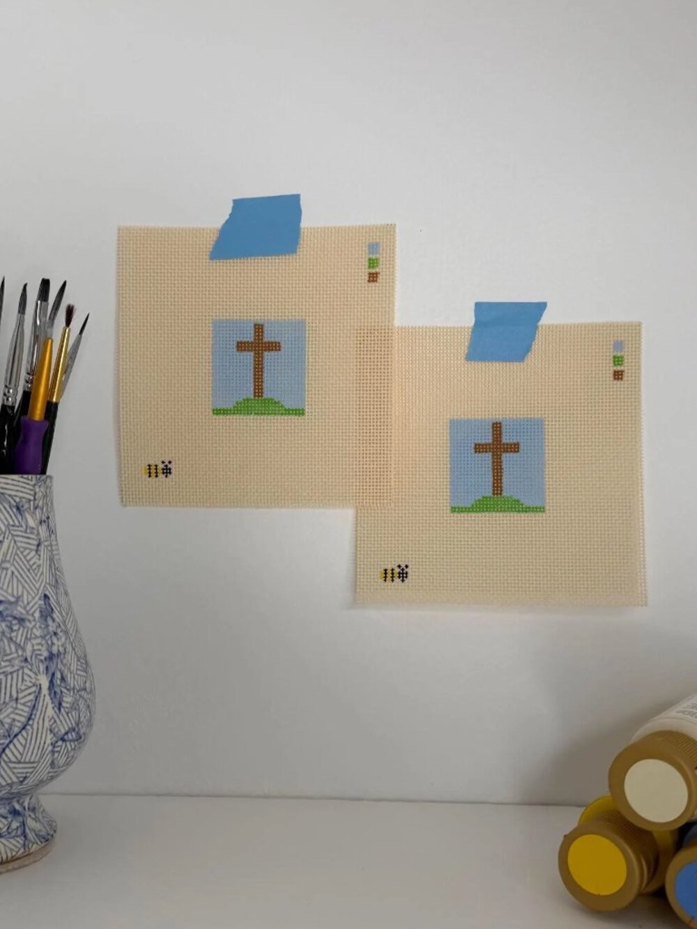 MINI Cross Needlepoint Canvas (18ct)